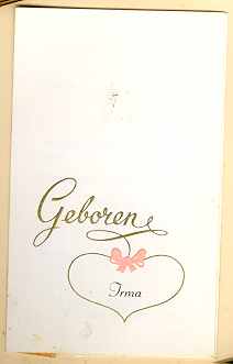 Voorkant geboortekaartje - Front side birthcard