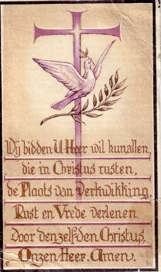 Het bidprentje - The mortuary card