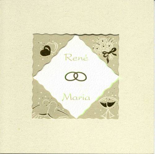 Trouwkaart van Rene en Maria - Wedding card of Rene and Maria